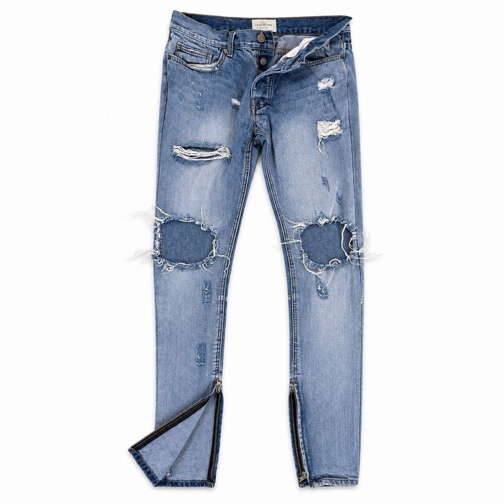 Fear Of God Jeans, Fourth Collection 2015-2016 Size 30 x 33 Selvage Distressed